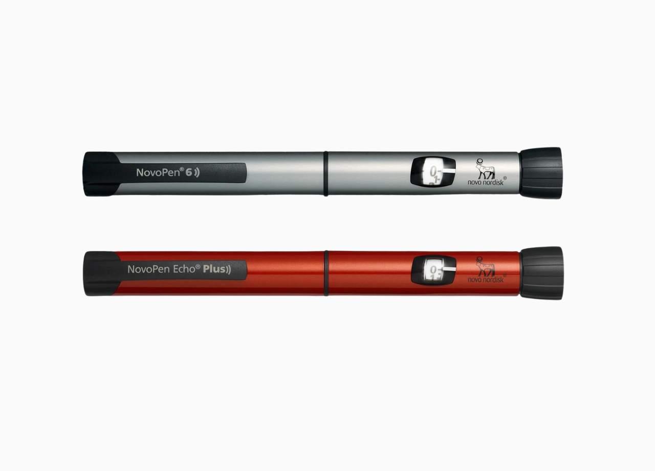 Les stylos connectés Novo Pen 6 et Novo Pen Echo Plus de Novo Nordisk/courtoisie du laboratoire.